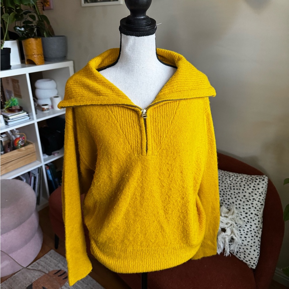 J. Crew Yellow Cowl Neck Sweater